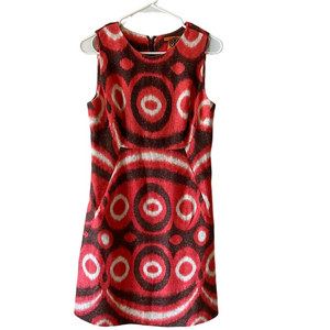 Tory Burch Red and Black Geometric Mini Dress